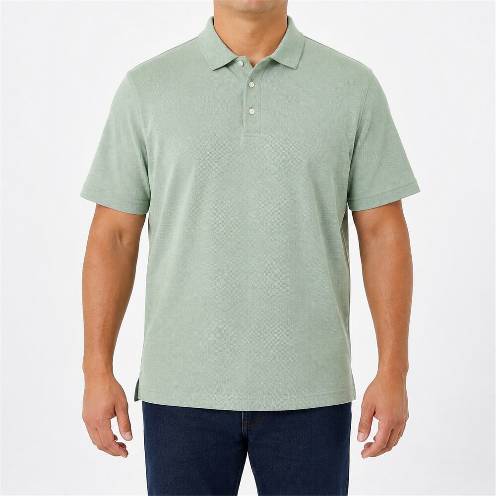Jos A Bank Reserve Polo Shirt Mens XL Green Cotton Silk Blend Traditional Fit